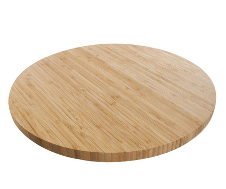 Platou rotativ Bambum, Fiesta Dark, lemn de bambus, 35x35x4 cm