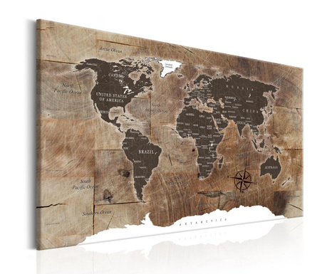 Πίνακας World Map Wooden Mosaic