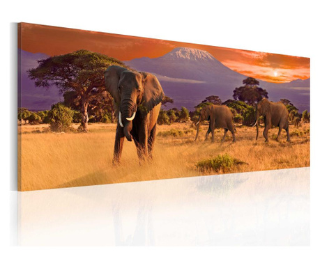 Εκτύπωση καμβά March of african elephants 135x45
