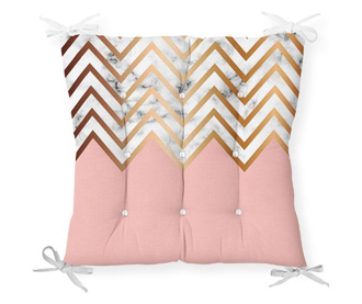 Minimalist Cushion Covers Pink Gold Marble Zig Zag Székpárna 40x40 cm