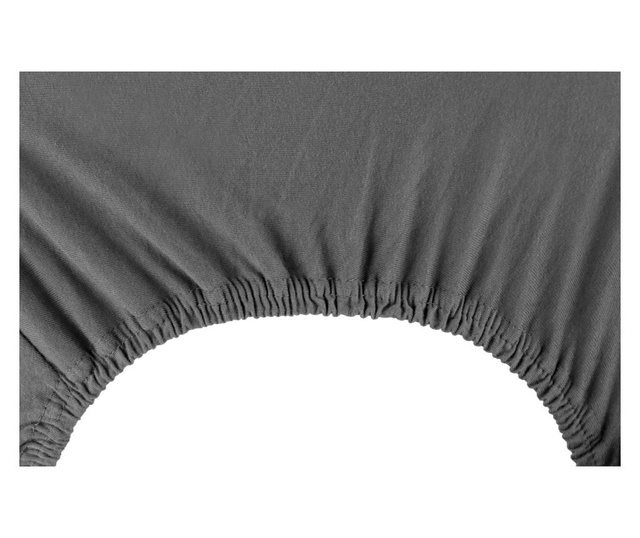 Cearsaf de pat cu elastic Decoking, Amber, bumbac, 200x200 cm, gri