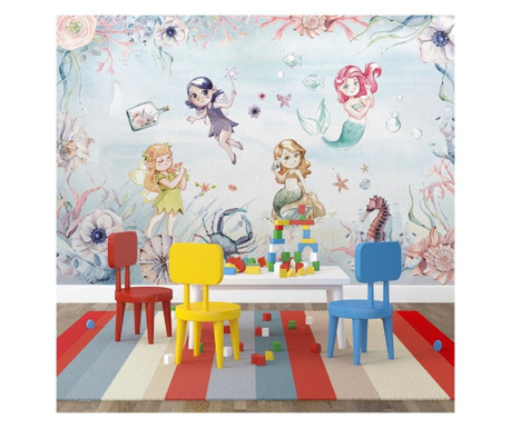 Σετ 4 ταπετσαρίες Mermaid and Fairies Kids Room 91x260 cm