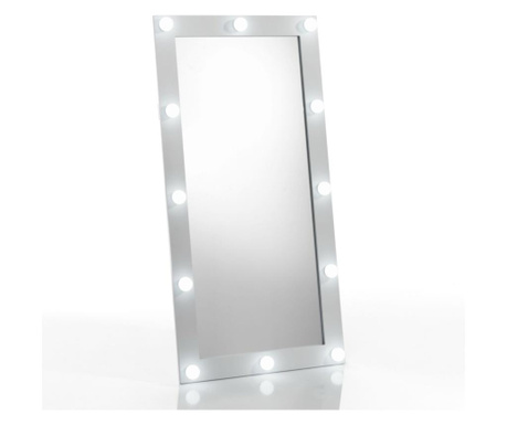Oglinda de podea cu LED Tomasucci, Tomasucci Decoration, MDF, 60x5x120 cm, alb