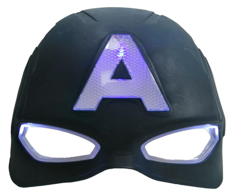 Μάσκα Captain America με φώτα, για παιδιά, 20 cm, μπλε