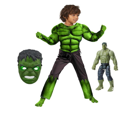 Κλασική στολή Hulk με μύες και φιγούρα για αγόρια