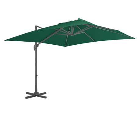 Ομπρέλα Κρεμαστή Πράσινη 300 x 300 εκ. με Ιστό Αλουμινίου
