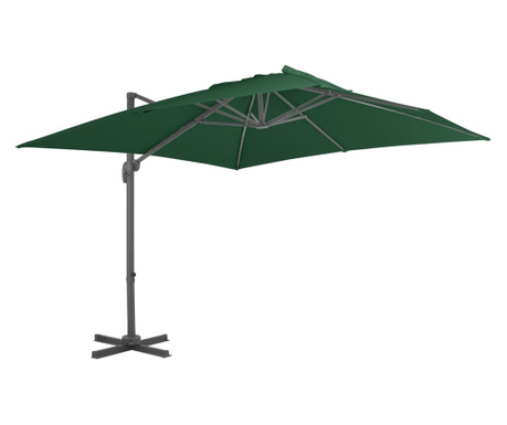 Ομπρέλα Κρεμαστή Πράσινη 400 x 300 εκ. με Ιστό Αλουμινίου