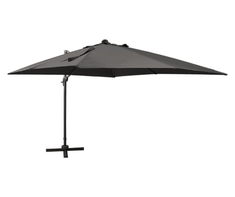 Ομπρέλα Κρεμαστή με Ιστό και LED Ανθρακί 300 εκ.
