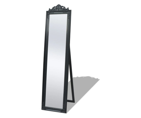 Καθρέφτης Επιδαπέδιος με Μπαρόκ Στιλ Μαύρος 160 x 40 εκ.