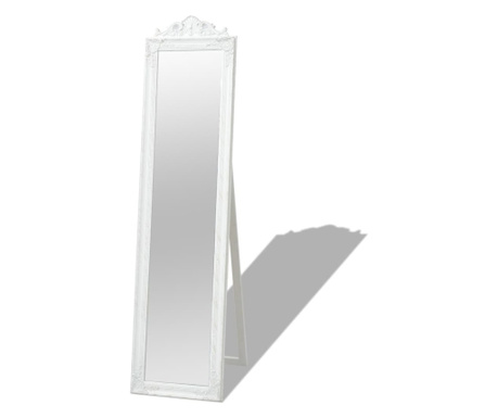 Καθρέφτης Επιδαπέδιος με Μπαρόκ Στιλ Λευκός 160 x 40 εκ.
