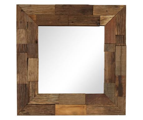 Καθρέφτης 50 x 50 εκ. από Μασίφ Ανακυκλωμένο Ξύλο