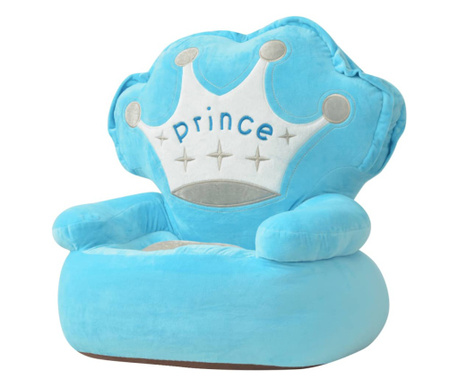 Πολυθρόνα Παιδική "Πρίγκηπας" Μπλε Λούτρινη