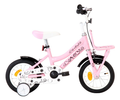 Ποδήλατο Παιδικό Λευκό / Ροζ 12 Ιντσών με Μπροστινή Σχάρα