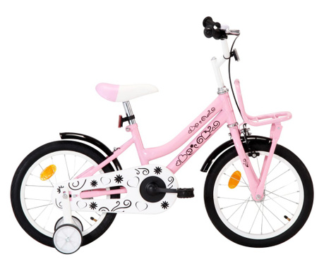 Ποδήλατο Παιδικό Λευκό/Ροζ 16 Ιντσών με Μπροστινή Σχάρα