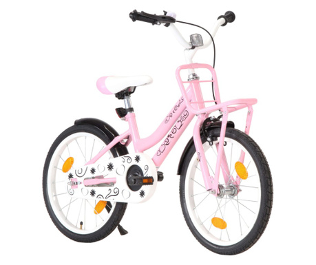 Ποδήλατο Παιδικό Ροζ/Μαύρο 18 Ιντσών με Μπροστινή Σχάρα