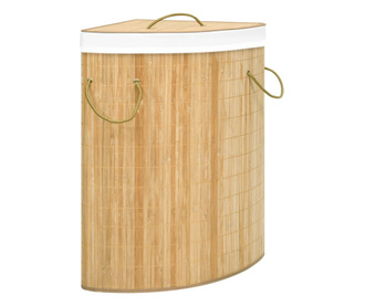 Rohový bambusový kôš na bielizeň 60 l