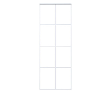 Συρόμενη Πόρτα Λευκή 76 x 205 εκ. από Γυαλί ESG / Αλουμίνιο