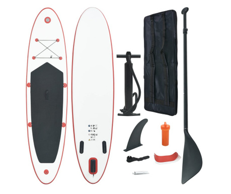 Σετ Σανίδας Stand Up Paddle / Surf Φουσκωτό Κόκκινο και Λευκό