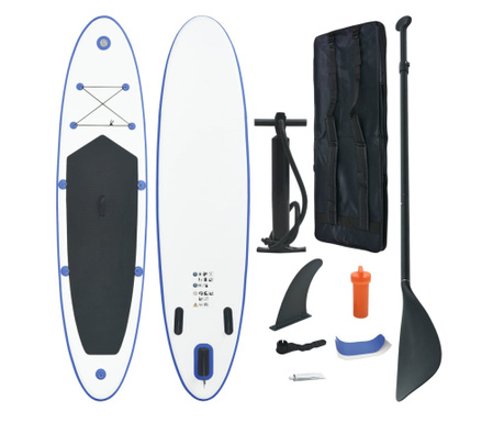 Σετ Σανίδας Stand Up Paddle / Surf Φουσκωτό Μπλε και Λευκό