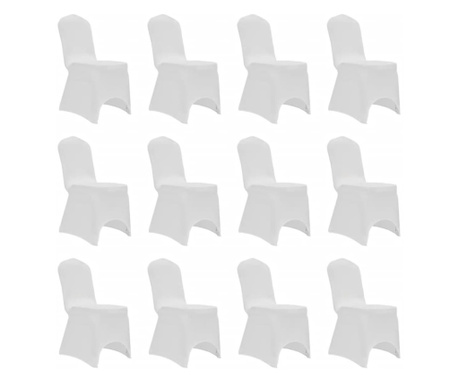 Καλύμματα Καρέκλας Ελαστικά Λευκά 12 τεμ.