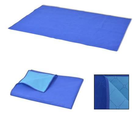Patura pentru picnic, albastru si bleu, 100 x 150 cm