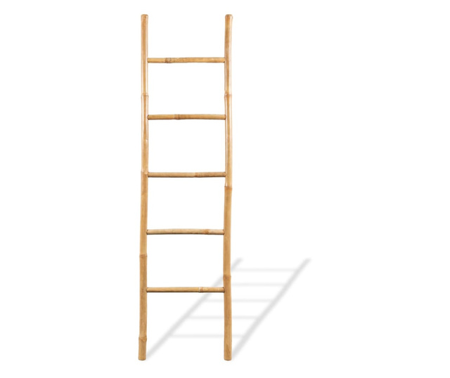 Rebrík na uteráky s 5 priečkami, bambus, 150 cm