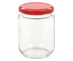 Βάζα Μαρμελάδας 48 τεμ. 230 ml Γυάλινα με Κόκκινα Καπάκια