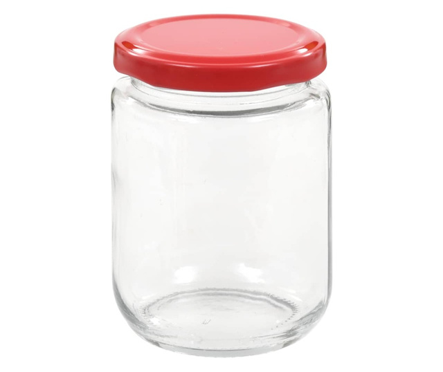 Βάζα Μαρμελάδας 96 τεμ. 230 ml Γυάλινα με Κόκκινα Καπάκια