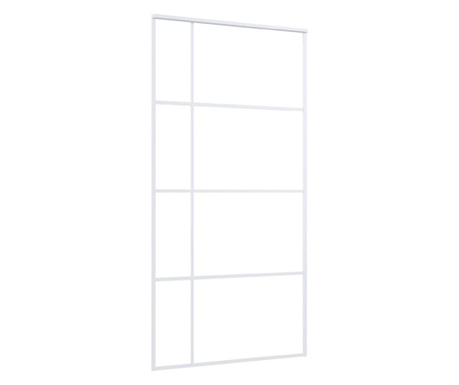 Συρόμενη Πόρτα Λευκή 102,5 x 205 εκ. από Γυαλί ESG / Αλουμίνιο