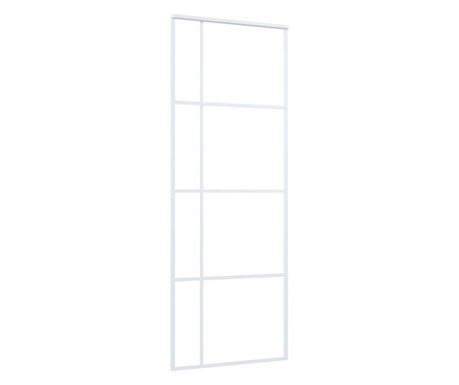 Συρόμενη Πόρτα Λευκή 76 x 205 εκ. από Γυαλί ESG / Αλουμίνιο