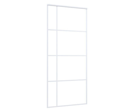 Συρόμενη Πόρτα Λευκή 90 x 205 εκ. από Γυαλί ESG / Αλουμίνιο