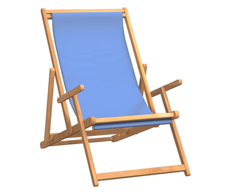 Καρέκλα Παραλίας Πτυσσόμενη Μπλε από Μασίφ Ξύλο Teak