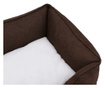 Κρεβάτι Σκύλου Καφέ/Λευκό 65 x 50 x 20 εκ. Όψη Λινού Φλις