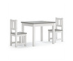 Παιδικό Σετ Τραπέζι με Καρέκλες 3 τεμ. Λευκό και Γκρι MDF