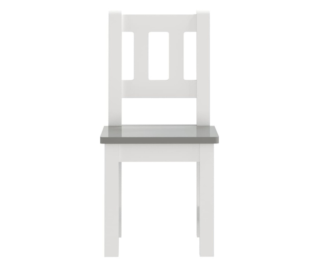 Παιδικό Σετ Τραπέζι με Καρέκλες 3 τεμ. Λευκό και Γκρι MDF