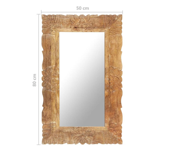 Καθρέφτης 80 x 50 εκ. από Μασίφ Ξύλο Μάνγκο