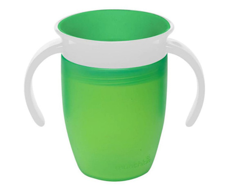 Cana anticurgere 360° cu manere pentru bebe, fara BPA, 200 ml, 6 luni+, verde, buz