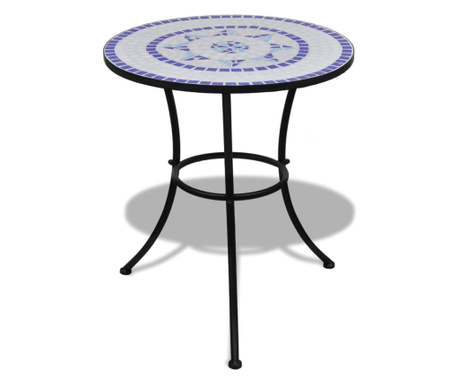 Τραπέζι Bistro «Μωσαϊκό» Μπλε / Λευκό 60 εκ.