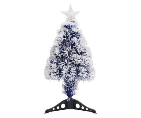 Χριστουγεν. Δέντρο Τεχνητό Λευκό/Μπλε 64εκ. με LED/Οπτικές Ίνες