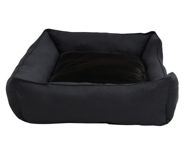 Κρεβάτι Σκύλου Μαύρο 85,5 x 70 x 23 εκ. Όψη Λινού Φλις