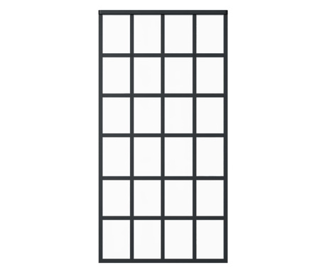 Πόρτα Συρόμενη Μαύρη 102 x 205 εκ. από Γυαλί ESG / Αλουμίνιο