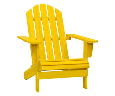 Καρέκλα Κήπου Adirondack Κίτρινη από Μασίφ Ξύλο Ελάτης