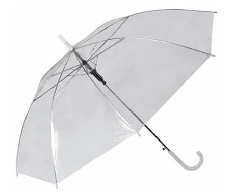 Ομπρέλα βροχής, πλαστική, λευκή, διάφανη, διάμετρος 90 cm