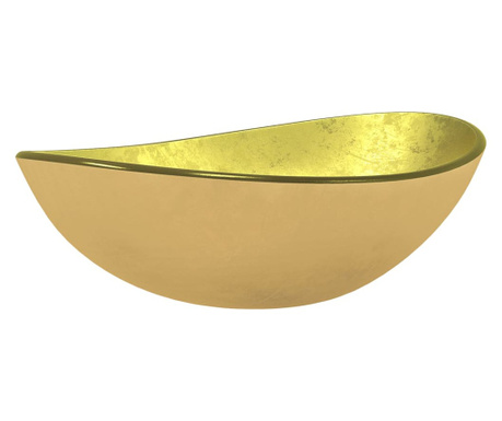 Chiuvetă din sticlă securizată, auriu, 54,5x35x15,5 cm